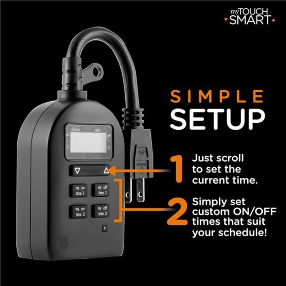 Indoor/Outdoor Plug-in Digital Timer, One Grounded Outlet, Two Easy-to-Set - Picture 5 of 8